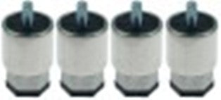 kit piedi tubo diametro  38mm filetto m8 lungh. fil. 15mm h 55-65mm inox misura 1 1/2" con. 4 pz