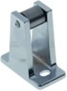 nasello per scrocchetto con rullo h 48mm l 50mm lar. 26mm interasse di fissaggio 28mm rullodiametro  14mm