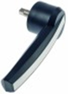 maniglia per porta l 190mm lar. 35mm h 60mm maniglia diametro  60,5mm alberino nero/argento plastica