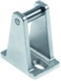 nasello per scrocchetto con rullo h 48mm l 58mm lar. 32mm interasse di fissaggio 27mm rullodiametro  10mm