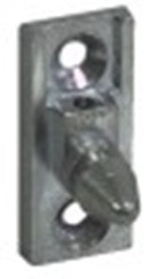 nasello per scrocchetto h 5mm l 47mm lar. 21mm int. dei fori 31mm con perno