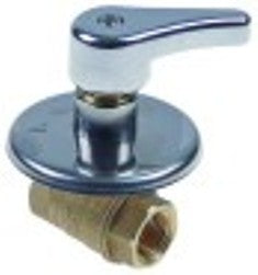 valvola a sfera attacco 1/2" completo lunghezza 55mm pos. di montaggio qualunque ottone