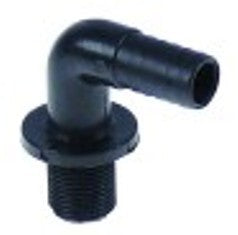 attacco per tubo filetto 3/8" tubo diametro  13,5mm curvo 90° plastica