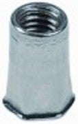 rivetto a filetto filetto m5 dn 4mm l 12mm inox con. 1 pz diametro  7mm ch 6