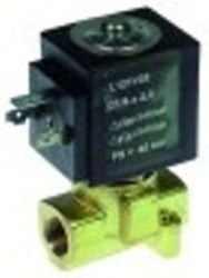 elettrovalvola ottone 2-vie 24vac attacco 1/4" l 42mm dn 2,3mm morsettiera femmina din