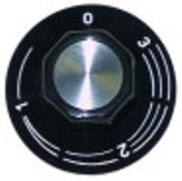 manopola regolatore di energia 1-3 diametro  50mm alb. diametro  6x4,6mm parte piana superiore nero
