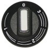 manopola regolatore di energia 1-3 diametro  50mm alb. diametro  6x4,6mm parte piana superiore nero