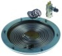 piastra riscaldante 3000w 230v nr. spirali 2 diametro  196mm termostato di sicurezza 250°c m5