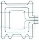 resistenza 2750w 230/400v nr. spirali 3 l 555mm lar. 618mm l1 58mm l2 497mm b1 248mm b2 122mm