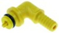 attacco per tubo attacco 1/4" postmix shurflo con valvola di non ritorno plastica giallo