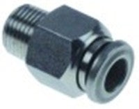 attacco per tubo con aggancio ad innesto tubi diametro  6mm filetto 1/8" acciaio inox