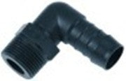 attacco per tubo plastica ad angolo filetto 3/4" tubo diametro  19mm con. 1 pz