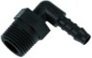 attacco per tubo plastica ad angolo filetto 1/2" tubo diametro  8mm con. 1 pz